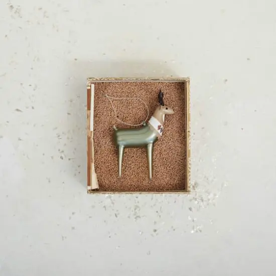 Hello Honey&reg; 5.25" Glass Deer Ornament with Jewels & Glitter {3}