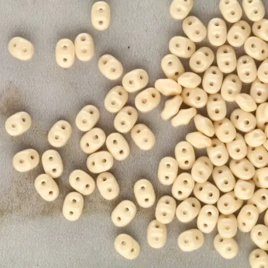 Superduo Two-Hole Czech Glass Beads Chalk Orange Luster {3}