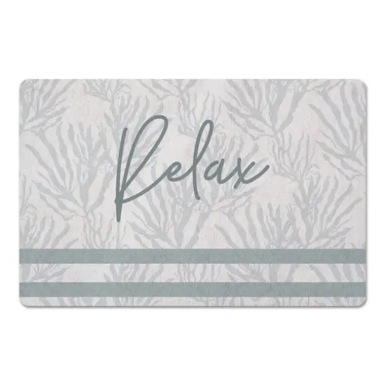 Relax Stripe Floor Mat Blue Coral Blue Stripe on White {1}