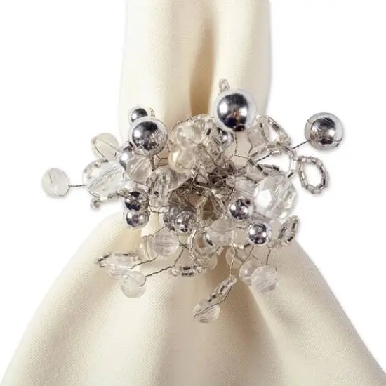 DII&reg; Silver Multi Bead Napkin Rings, 6ct. {3}