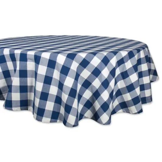 DII&reg; 70" Buffalo Check Round Tablecloth Antique Green and White {2}