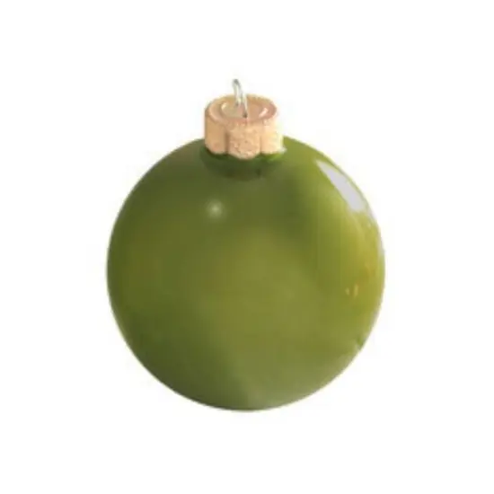 Whitehurst 40 Pack 1.25" Pearl Glass Ball Ornaments Kiwi {1}