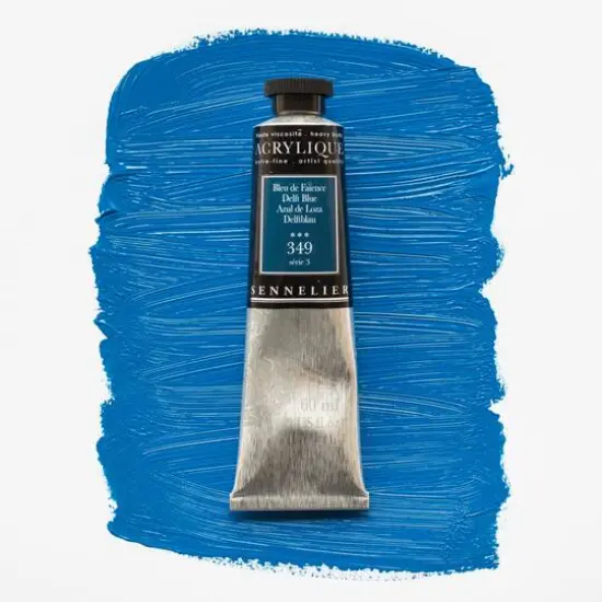 Sennelier Extra Fine Artists' Acrylic Paint, 60mL 349 Delft Blue {4}