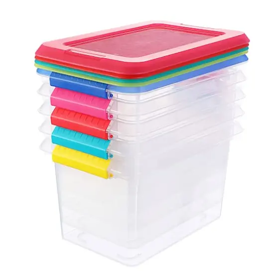6.2qt. Storage Bins with Lids, 5ct. by Simply Tidy&trade; {8}