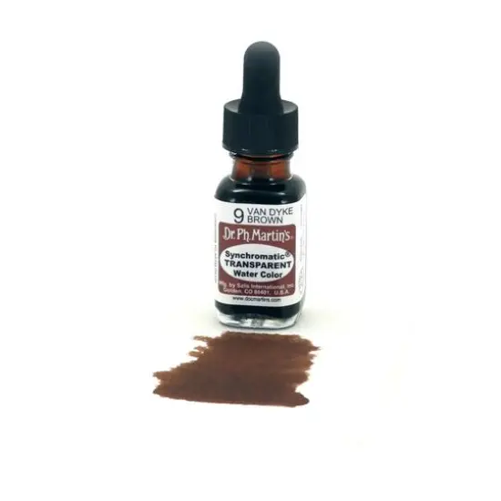 Dr. Ph. Martin's® Synchromatic Transparent Watercolor, 0.5oz. 9 Van Dyke Brown {4}