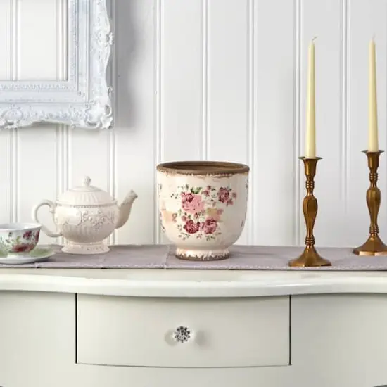 7.5" Tuscan Ceramic Floral Print Planter {4}