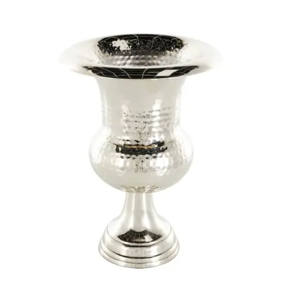 Silver Aluminum Goblet Inspired Hammered Vase {1}