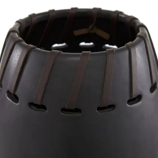 Set of 2 Black Stoneware Modern Vase, 16", 13" {4}