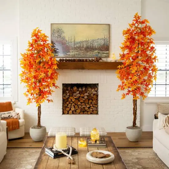 9ft. Autumn Deluxe Maple Artificial Fall Tree {9}