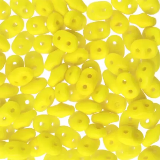 Superduo Two-Hole Czech Glass Beads Lemon Solid {1}