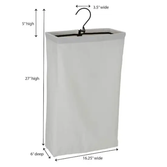 Household Essentials 27" Door Hanging Laundry Bag White and Black {5}
