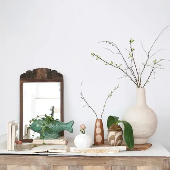 Hello Honey® 17" Turquoise Debossed Stoneware Fish Planter {4}