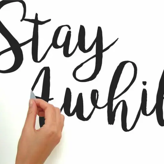 RoomMates Stay Awhile Quote Peel & Stick Wall Decals {5}