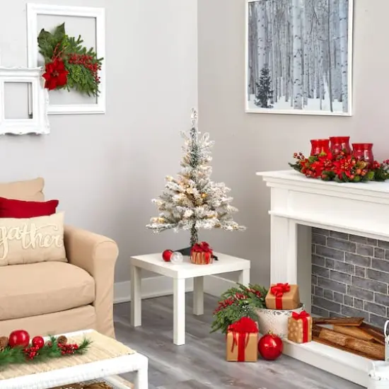 3ft. Pre-Lit West Virginia Spruce Artificial Christmas Tree, Clear LED Lights {7}