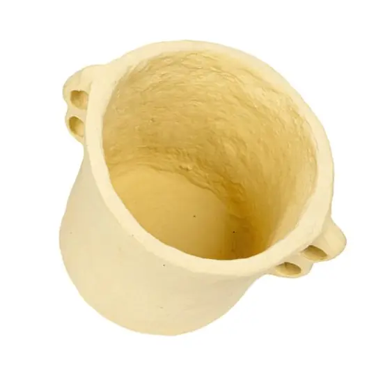 Hello Honey&reg; 11" Natural Decorative Handmade Paper Mache Planter with Handles {3}