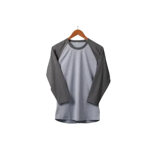 Cricut&reg; Unisex Adult Raglan Sleeve T-Shirt Blank Heathered Gray {3}