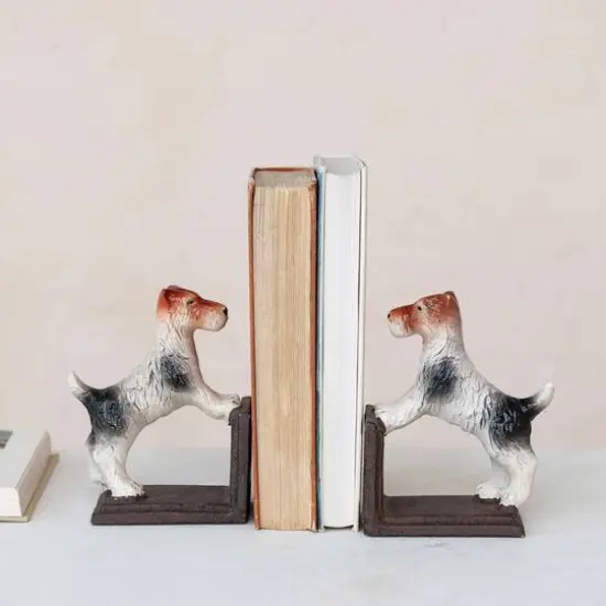 Hello Honey&reg; 5.75" Jack Russell Terrier Cast Metal Bookend Set {3}