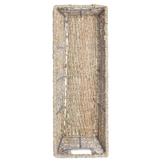 DII&reg; 16" Metallic Silver Trapezoid Seagrass Bins, 2ct. {4}