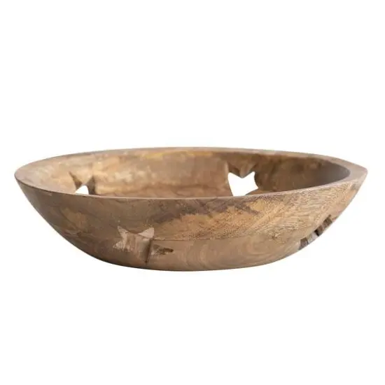 Hello Honey&reg; 11.5" Star Cutout Mango Wood Bowl {5}