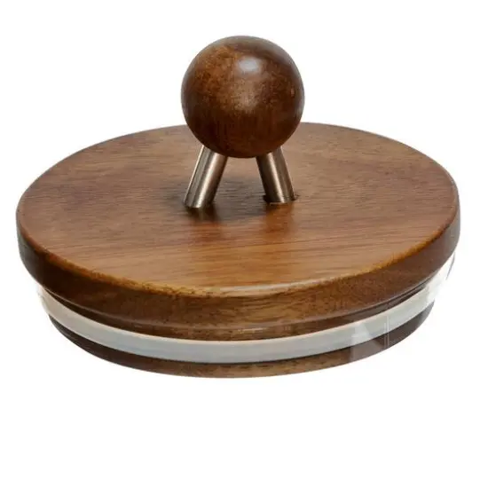 Honey Can Do Acacia Top Glass Kitchen Canister Set, 3ct. {5}