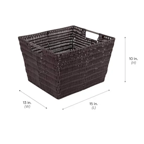 Simplify Large Chocolate Rattan Storage Basket {6}