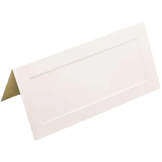 JAM Paper Embossed Border Off White Fold-Over Wedding Table Place Cards, 100ct. {1}