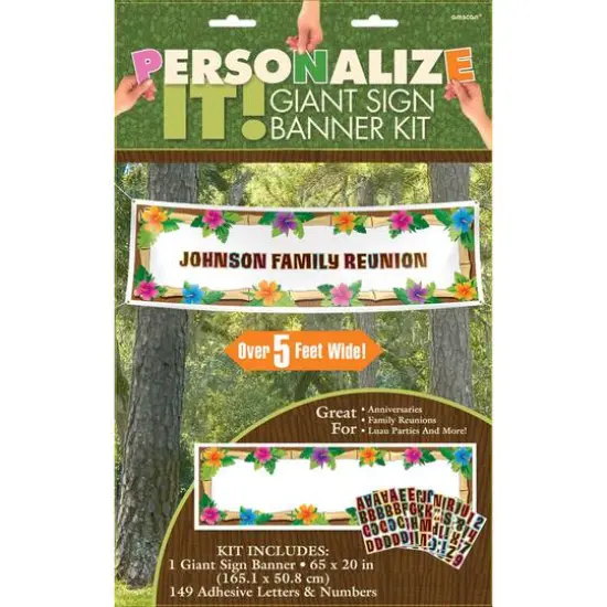 64" Giant Personalized Luau Banner Kit {3}