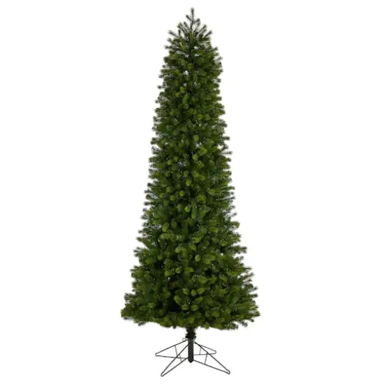 8.5ft. Pre-Lit Slim Colorado Mountain Spruce Artificial Christmas Tree, Multifunction White Micro LED Lights {4}