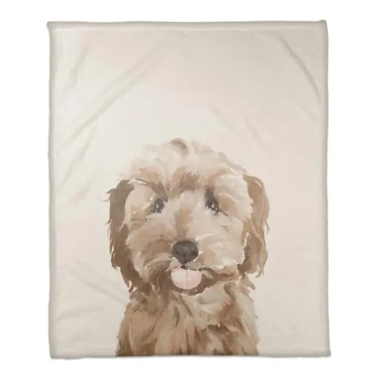 50" x 60" Sweet Puppy Coral Fleece Blanket {1}