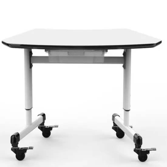 Luxor Adjustable Trapezoid Student Desk with Drawer {4}