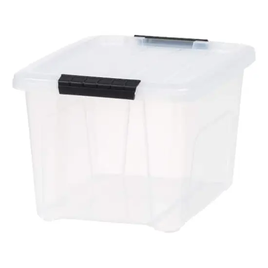 IRIS&reg; 20.5qt. Buckled Clear Boxes with Clear Buckle Lids, 6ct. {3}