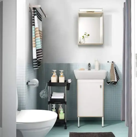 Black 3-Tier Utility Rolling Cart with Sliding Storage Drawer {7}