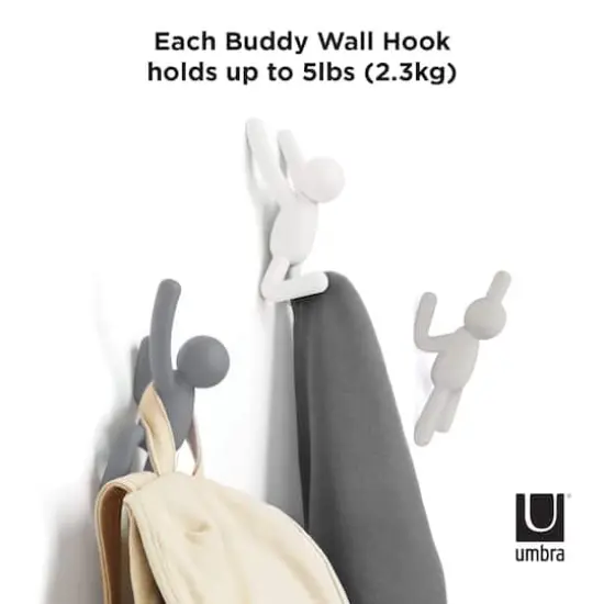 Buddy Wall Hooks, 3ct. Gray {4}