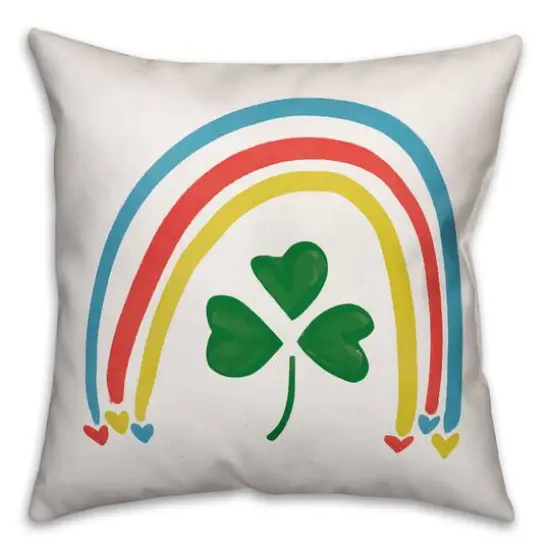 Rainbow Clover Throw Pillow {1}