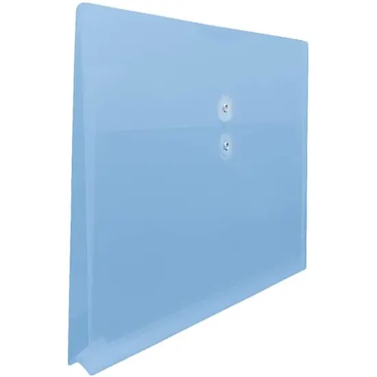 JAM Paper 12" x 18" Blue Button & String Tie Closure Plastic Envelopes, 12ct. {4}