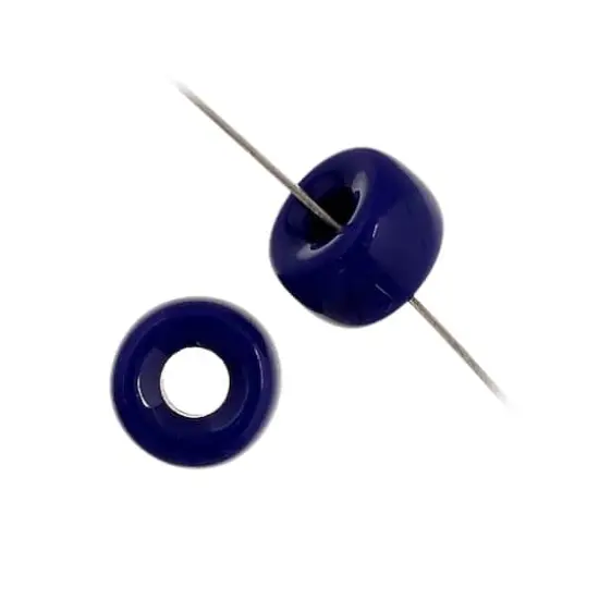 John Bead 9mm Opaque Glass Pony Beads, 100ct. Royal Blue {5}