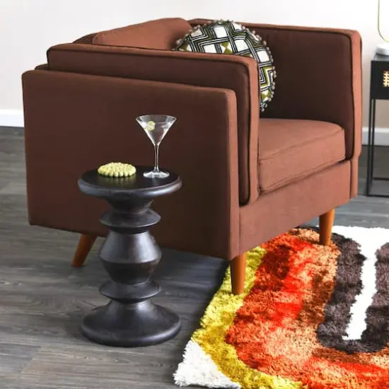 Hello Honey&reg; Berns Mid-Century Modern Solid Mango Table with Flat Top Black Walnut {7}