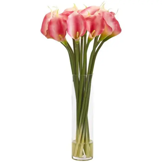 2.3ft. Calla Lily Artificial Arrangement in Clear Container Pink {2}