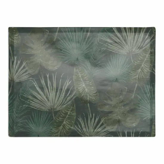 Tropical Palm Cotton Twill Placemat Gray {1}