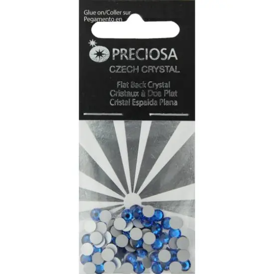 John Bead Preciosa VIVA12 Flat Back Czech Crystal Rhinestones, 4mm Capri Blue {1}