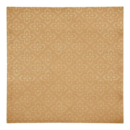 Yellow Medallion Pattern 10" x 10" Cotton Twill Napkin {1}
