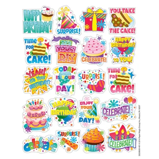 Eureka&reg; Birthday Theme Stickers 12 Packs of 120 {1}
