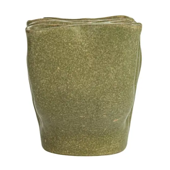 Hello Honey&reg; 8" Green 9 Sectioned Sculptural Stoneware Vase {9}