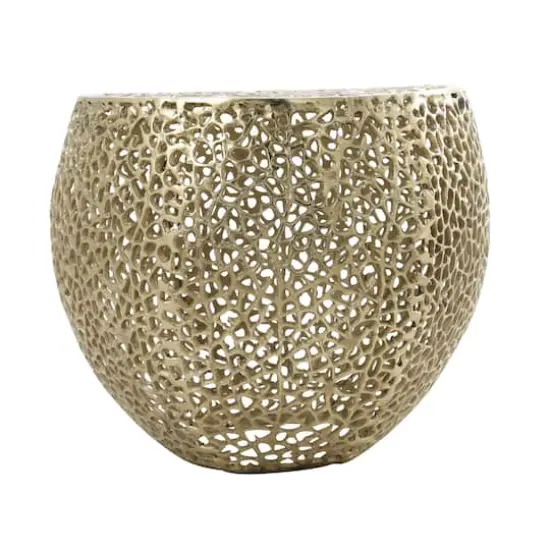 19" Gold Aluminum Coral Accent Table {5}