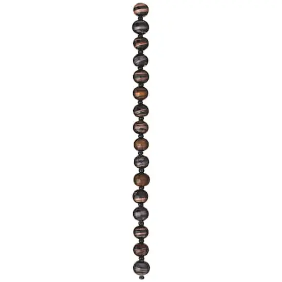 Black & Amber Lampwork Glass Beads, 10mm by Bead Landing&trade; {4}