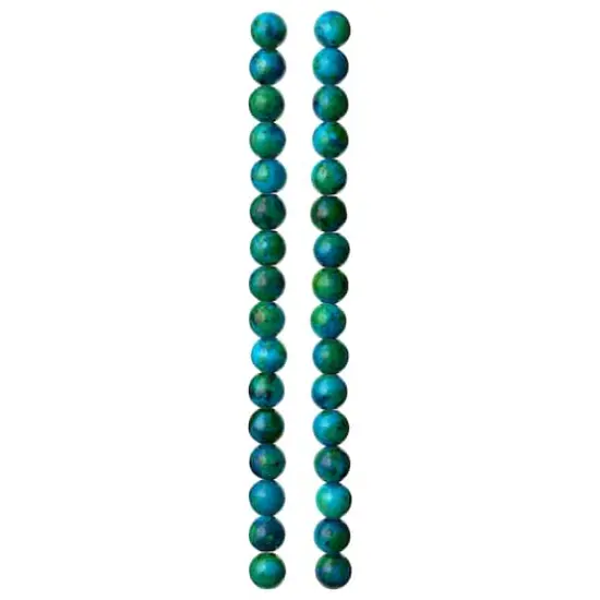 Dyed Aqua Reconstituted Stone Round Beads, 8mm by Bead Landing&trade; {4}