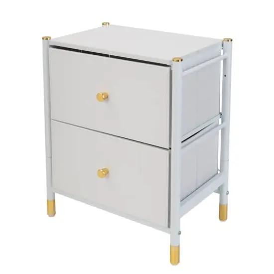Simplify 2 Drawer Luxury Nightstand Black {2}