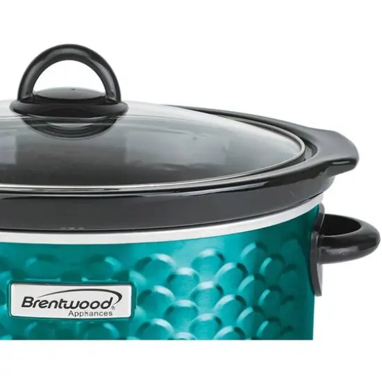 Brentwood Blue 4.5qt. Scallop-Pattern Slow Cooker {4}