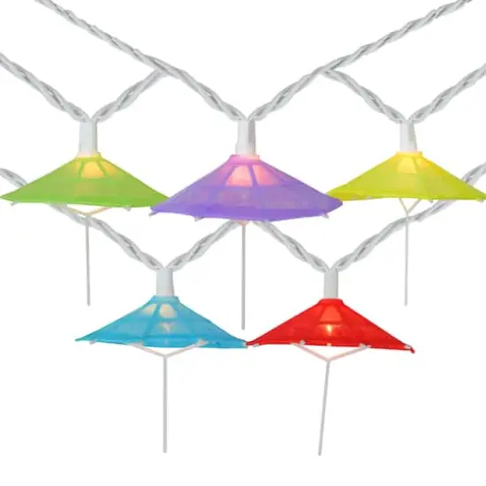 10ct. Multicolor Umbrella Shaped Novelty String Lights {1}