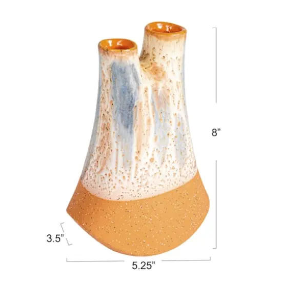 Hello Honey&reg; 8" Multicolor Chromatic HarmonyStoneware 2 Opening Vase {12}